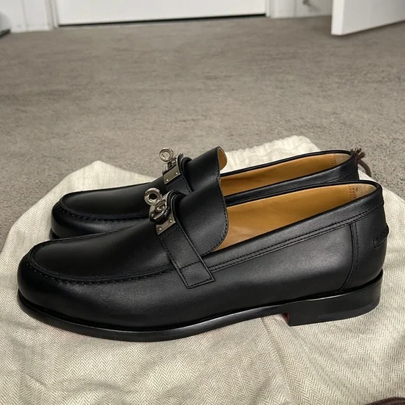 Brand new hermes destin loafer black silver size 40 - Picture 5 of 10